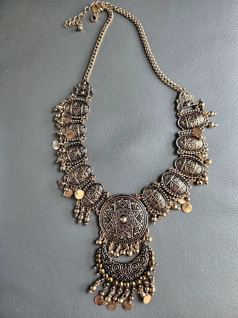 LOVISA Burnished Gold Boho Bead Drop Necklace Women s Fashion