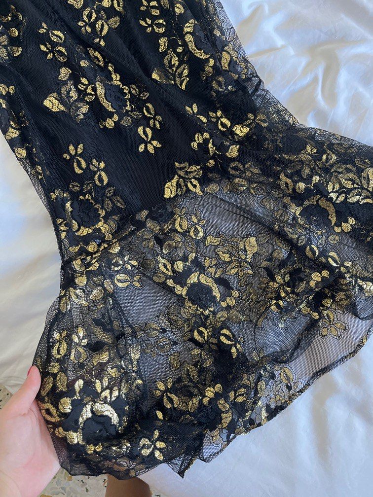 Marks and Spencer dress gold mesh Christmas dress dinner dress