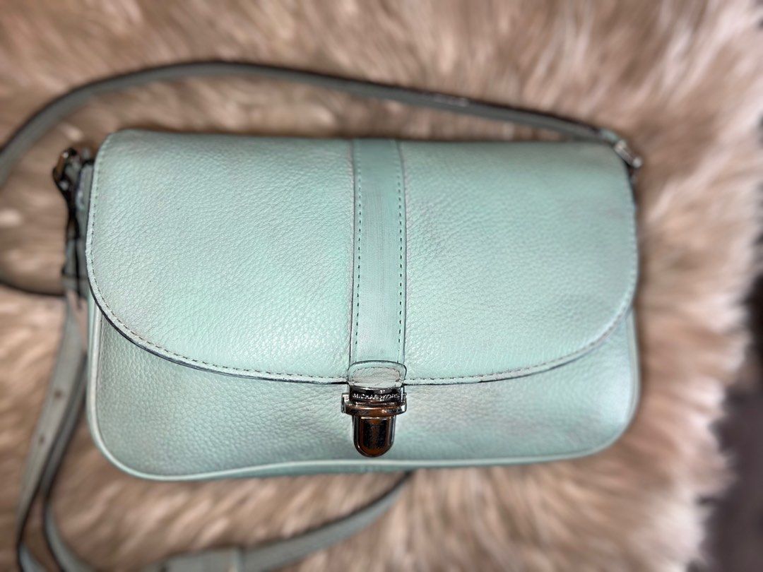 MICHAEL KORS MINT GREEN LEATHER SLING BAG