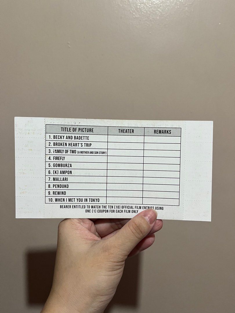 MMFF ticket, Tickets & Vouchers, Event Tickets on Carousell