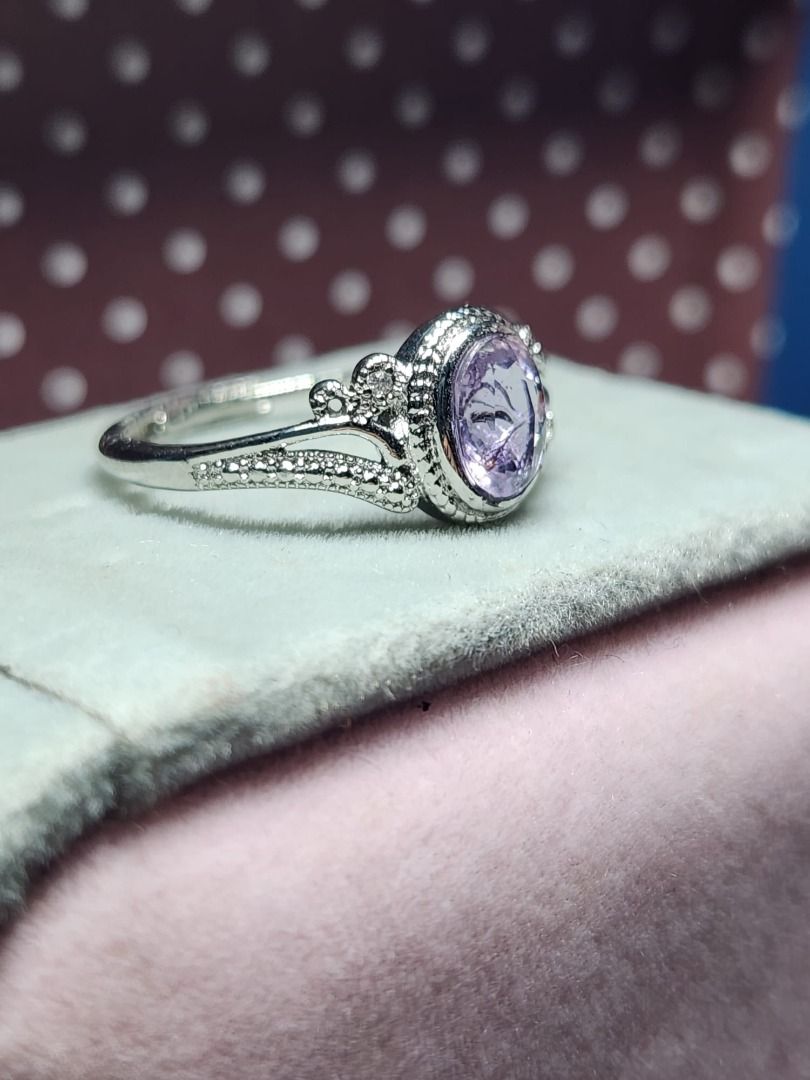 Natural Purple Amethyst Crystal Adjustable Ring R197