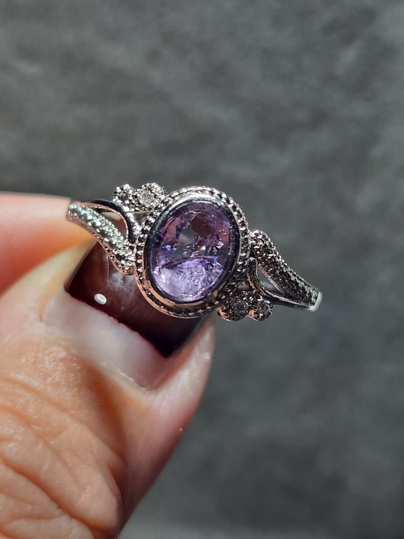 Purple amethyst engagement hotsell ring