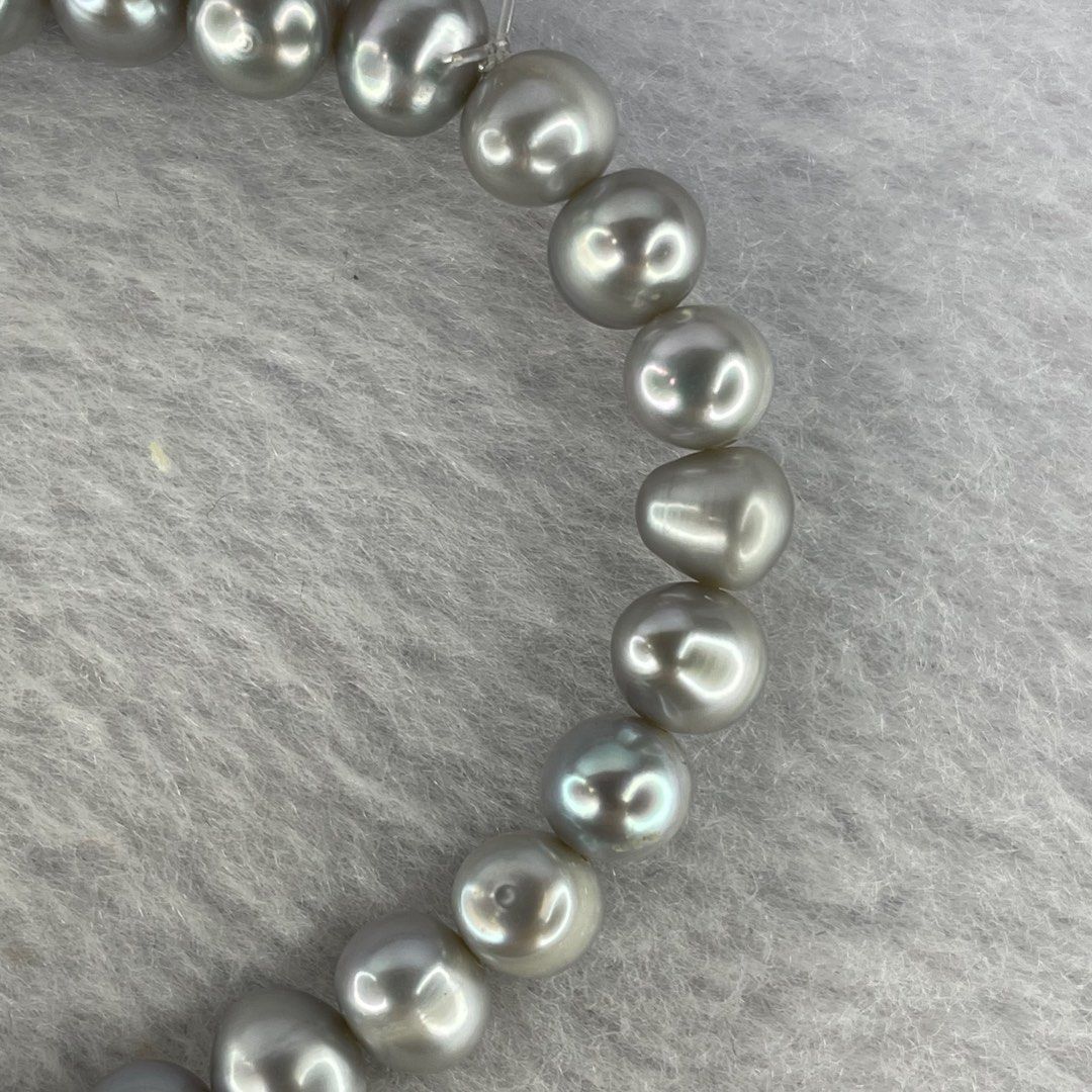 Natural Sliver Grey Pearl Bracelet 10.70g 6.9 mm 28 Pearls