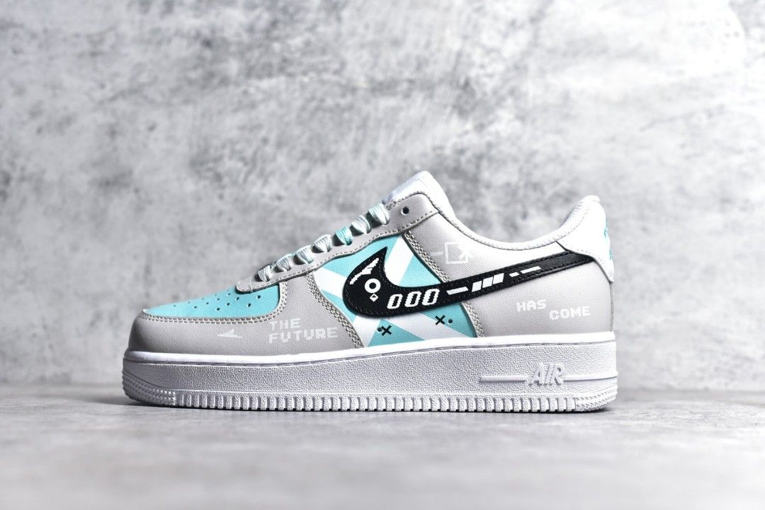 Nike Air Force 1 Low Grey blue shoes Men s Fashion Footwear