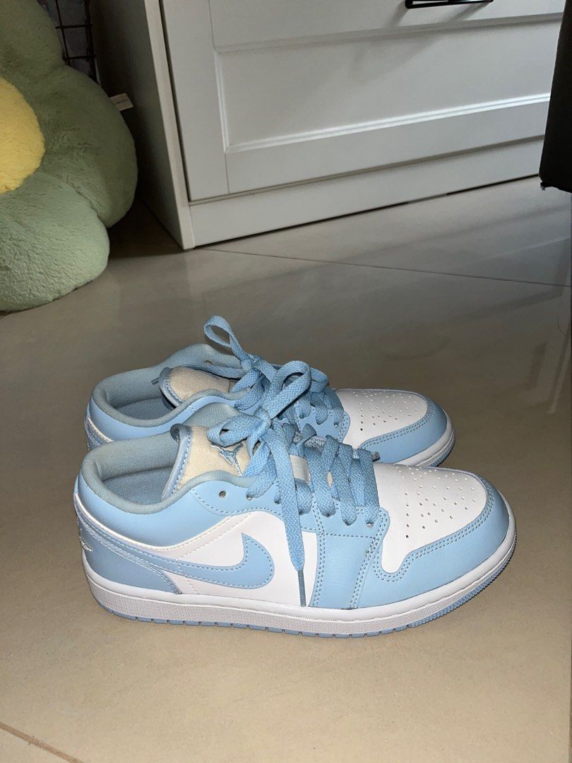 Nike Air Jordans 1 Women Low Aluminium Ice Blue W7.5 EUR 38.5