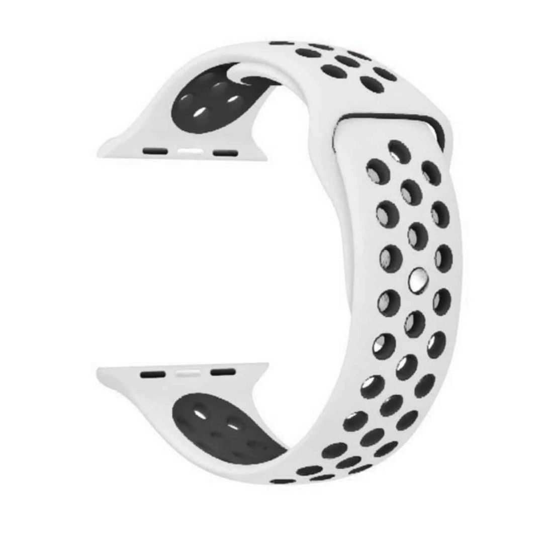 Nike Style Strap Band for Apple Watch White Pink 38mm 42mm Mobile