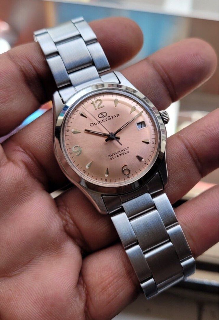 Orient Star Pink Salmon Dial WZ0101PF, Men's Fashion, Watches