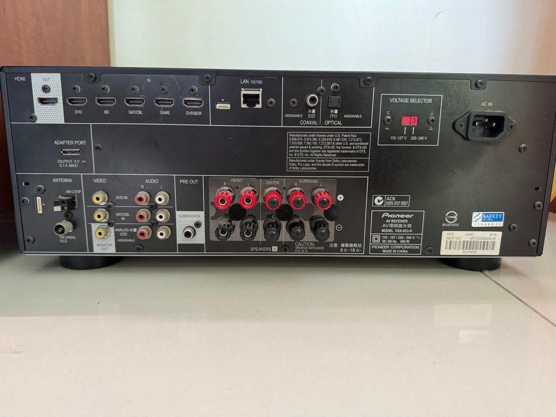 Pioneer VSX823K AV Receiver, Audio, Soundbars, Speakers & Amplifiers