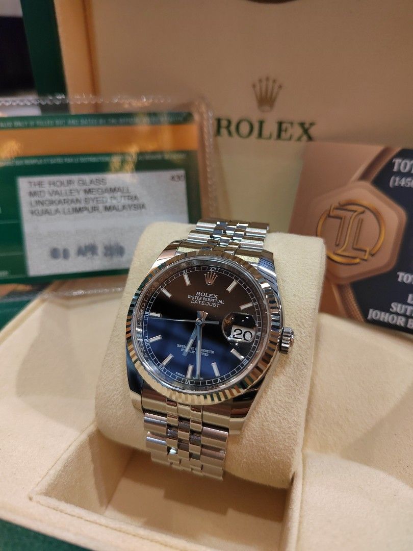 Pre owned 116234 Black Index Dial Rolex Datejust 36mm 2018 Luxury