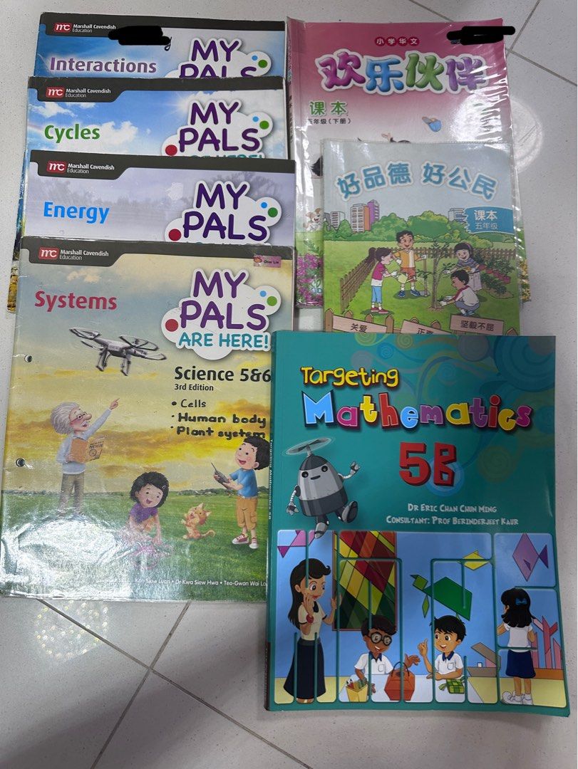 Primary 5 school science maths textbooks, Hobbies & Toys, Books ...