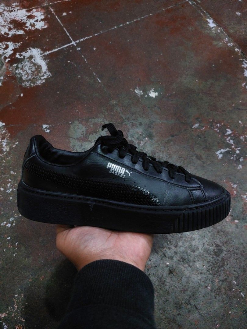 Puma basket platform black discount