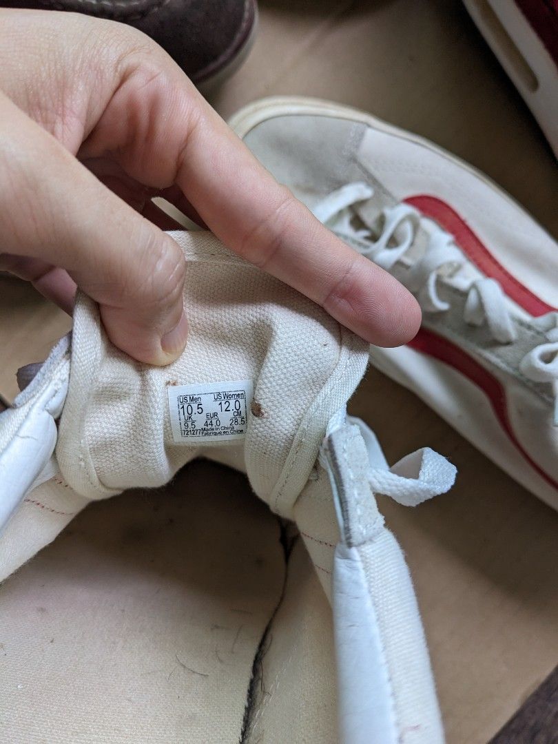 Red and white Vans US10.5 Men s Fashion Footwear Sneakers on