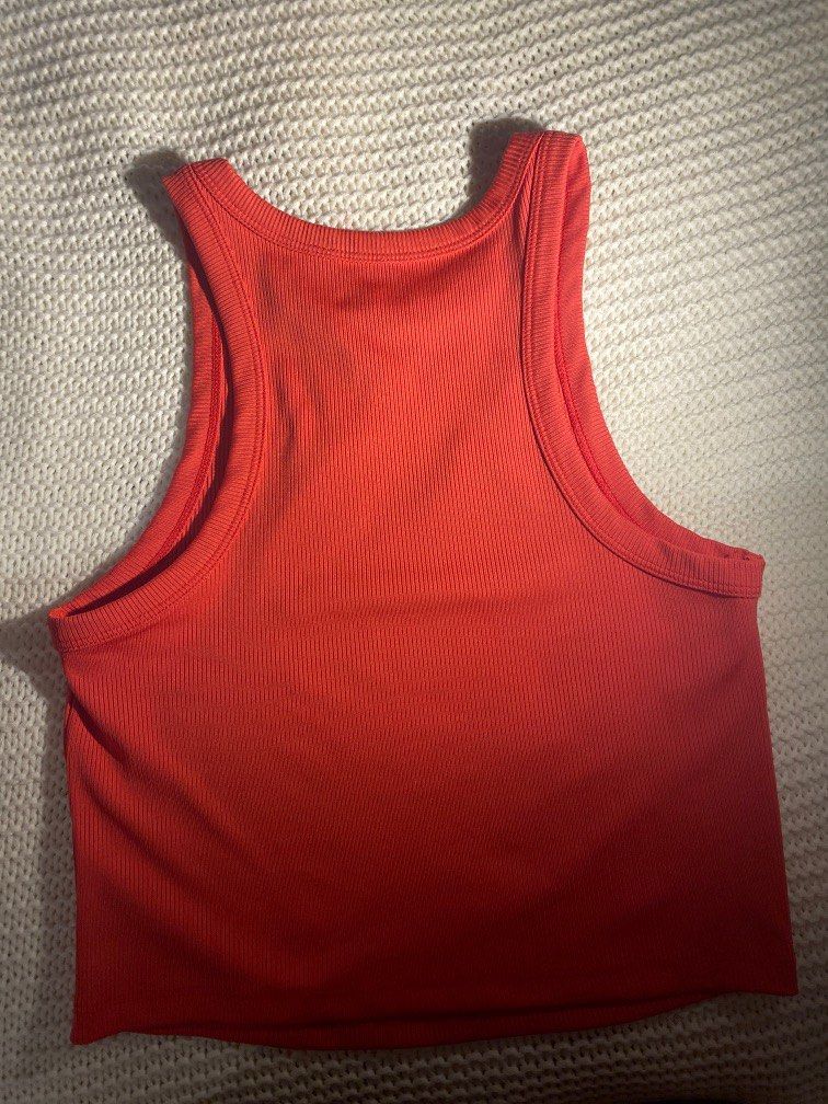 Red orange plain Tank Top Women s Fashion Tops Sleeveless on