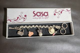 Sasa silver charmed bracelet