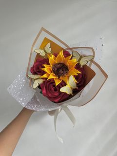 satin ribbon flower bouquet