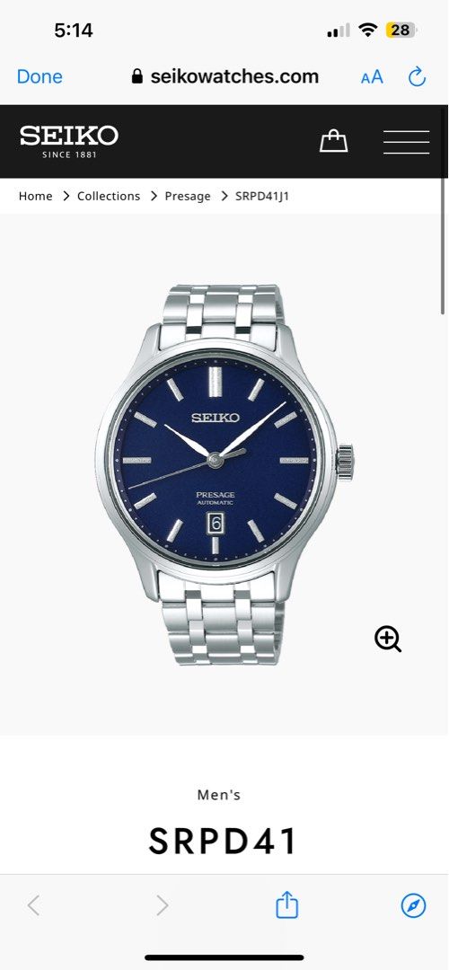seiko presage zen garden blue srpd41j1
