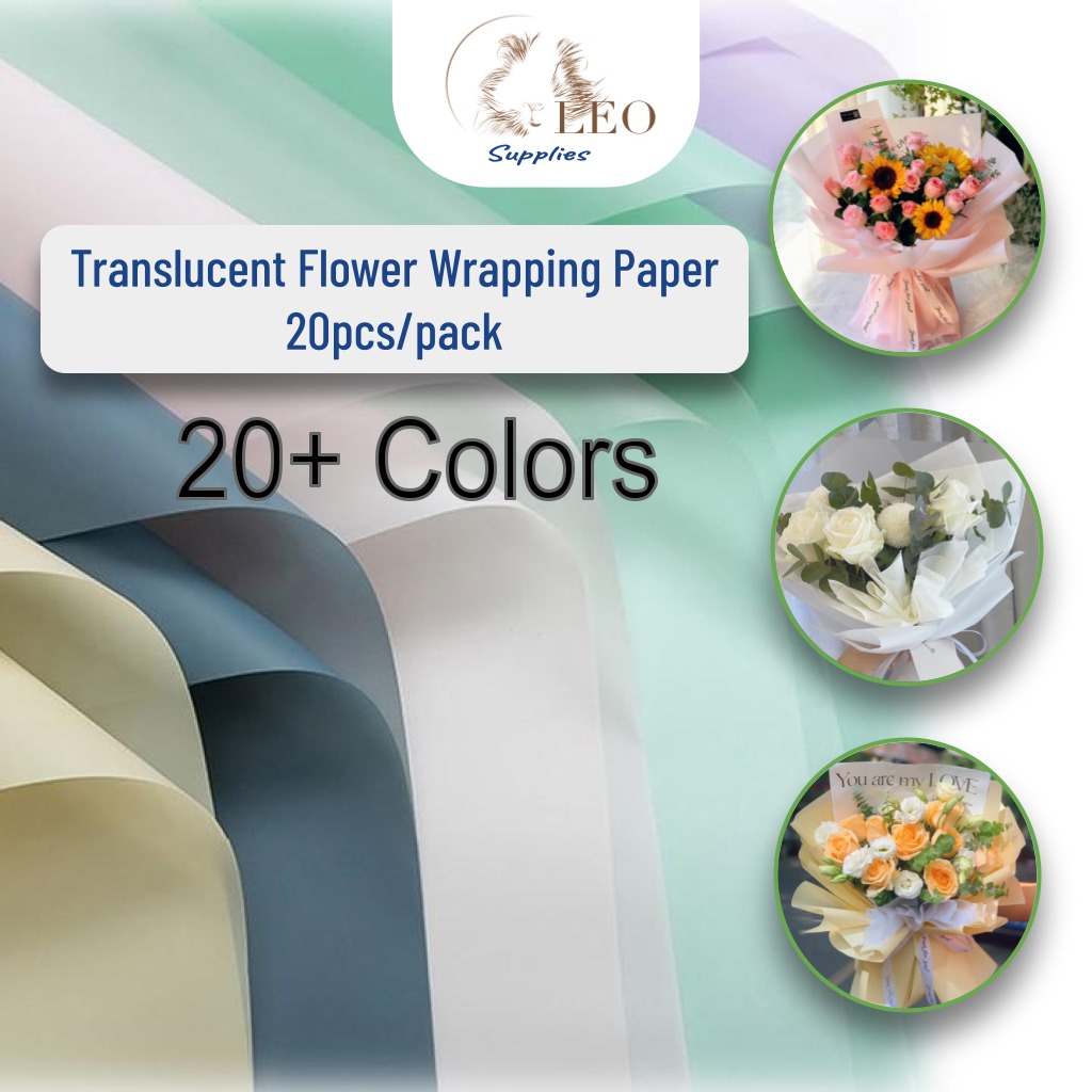 20PCS Translucent Waterproof Paper Flower Bouquet Wrapping DIY