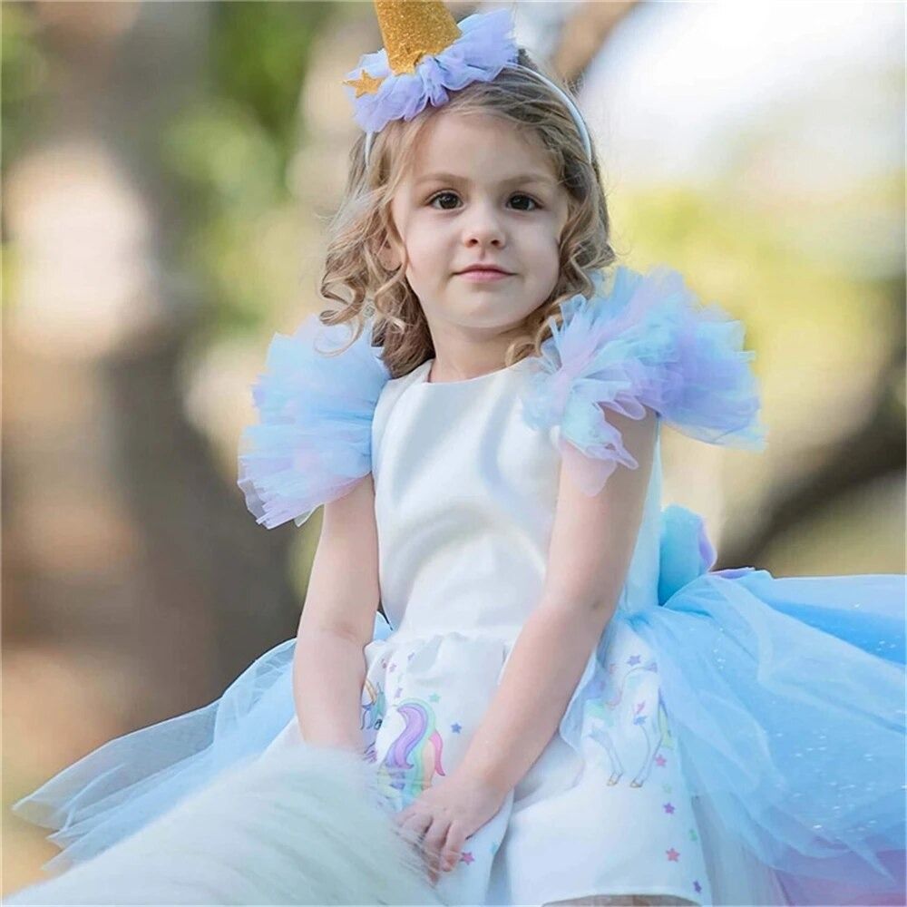 Girls rainbow unicorn dress on sale