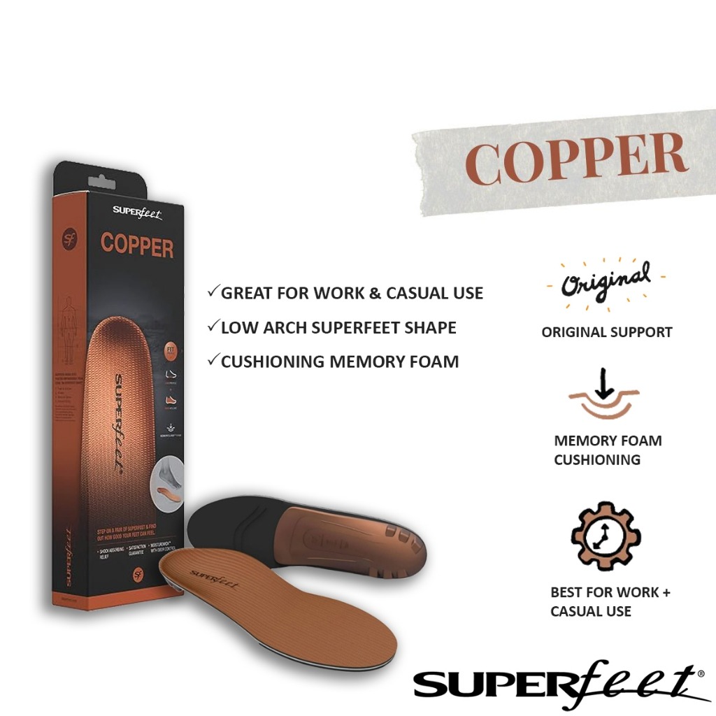 SUPERFEET COPPER TRIM TO FIT Orthotic Design Men s Fashion