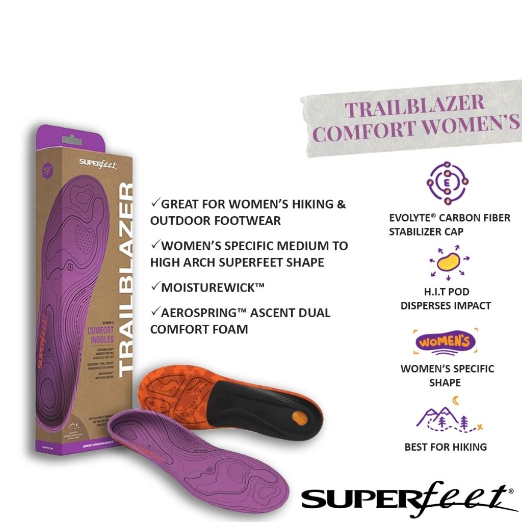 SUPERFEET TRAILBLAZER COMFORT WOMEN S INSOLES TRIM TO FIT