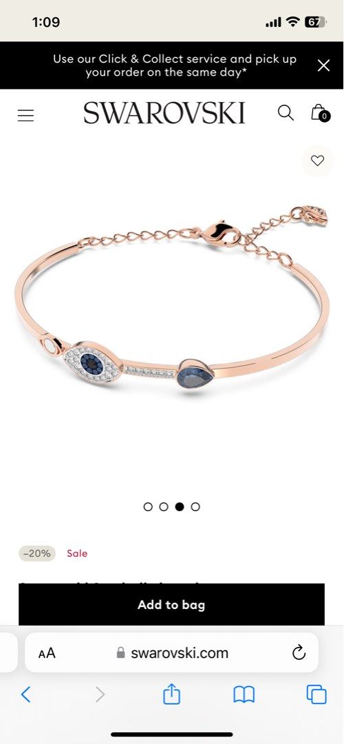 Swarovski duo evil eye on sale bangle
