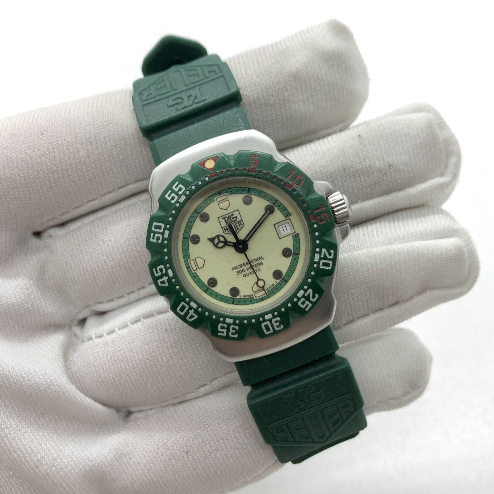 TAG HEUER WA1412 GREEN DIAL PROFESSIONAL QUARTZ BOYS' WATCH