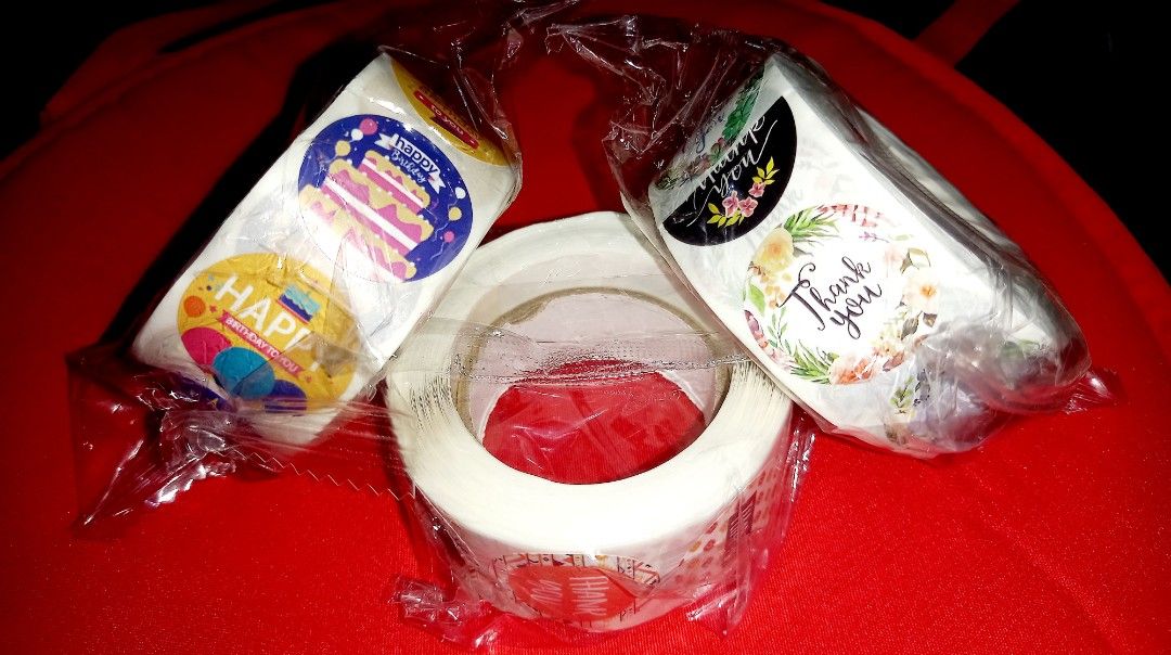 Thank you, Happy Birthday stickers, Hobbies & Toys, Stationary & Craft