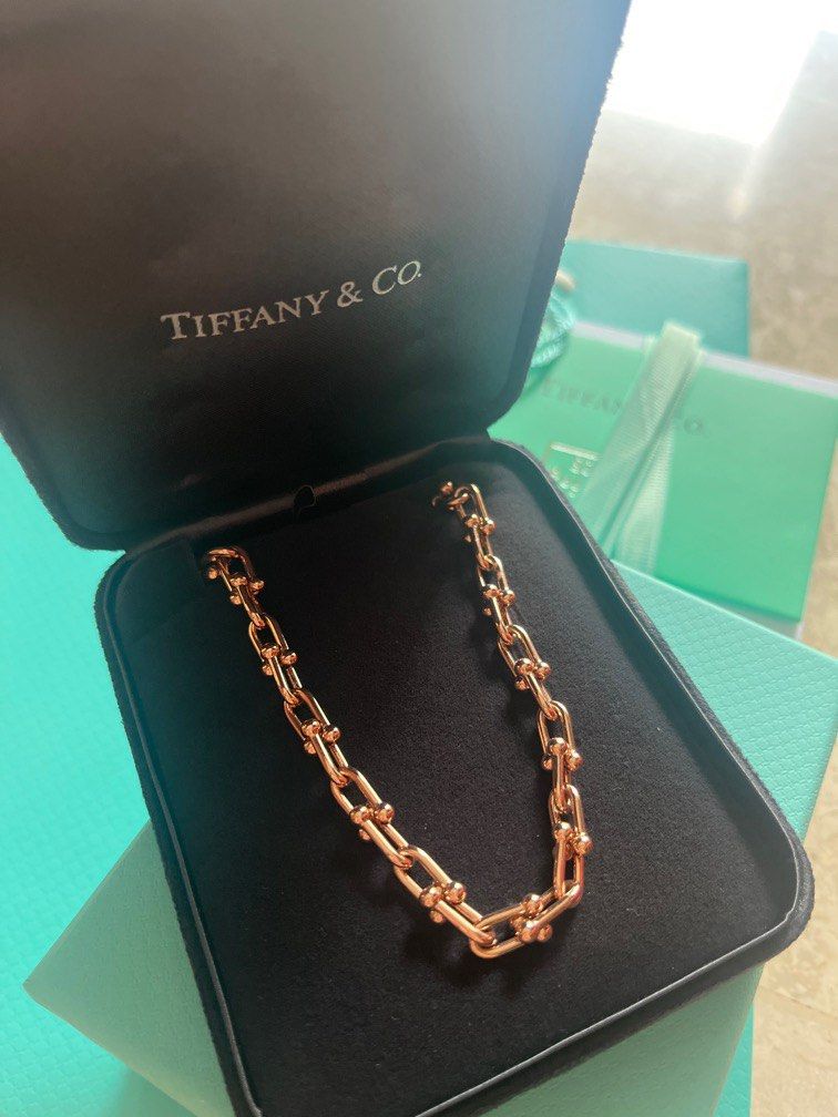Tiffany HardWear Medium Link Necklace in Rose Gold | Tiffany & Co.
