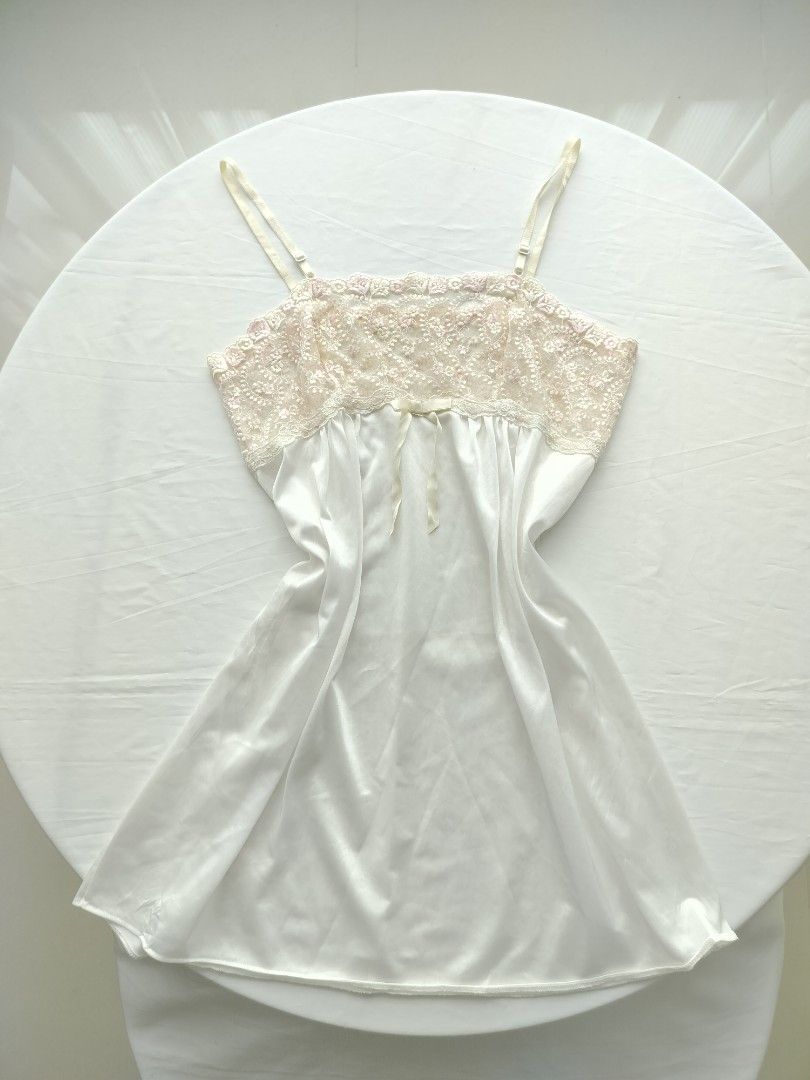 vintage slip dress floral lace coquette y2k Pinterest thrift ribbon,  Women's Fashion, Dresses & Sets, Dresses on Carousell