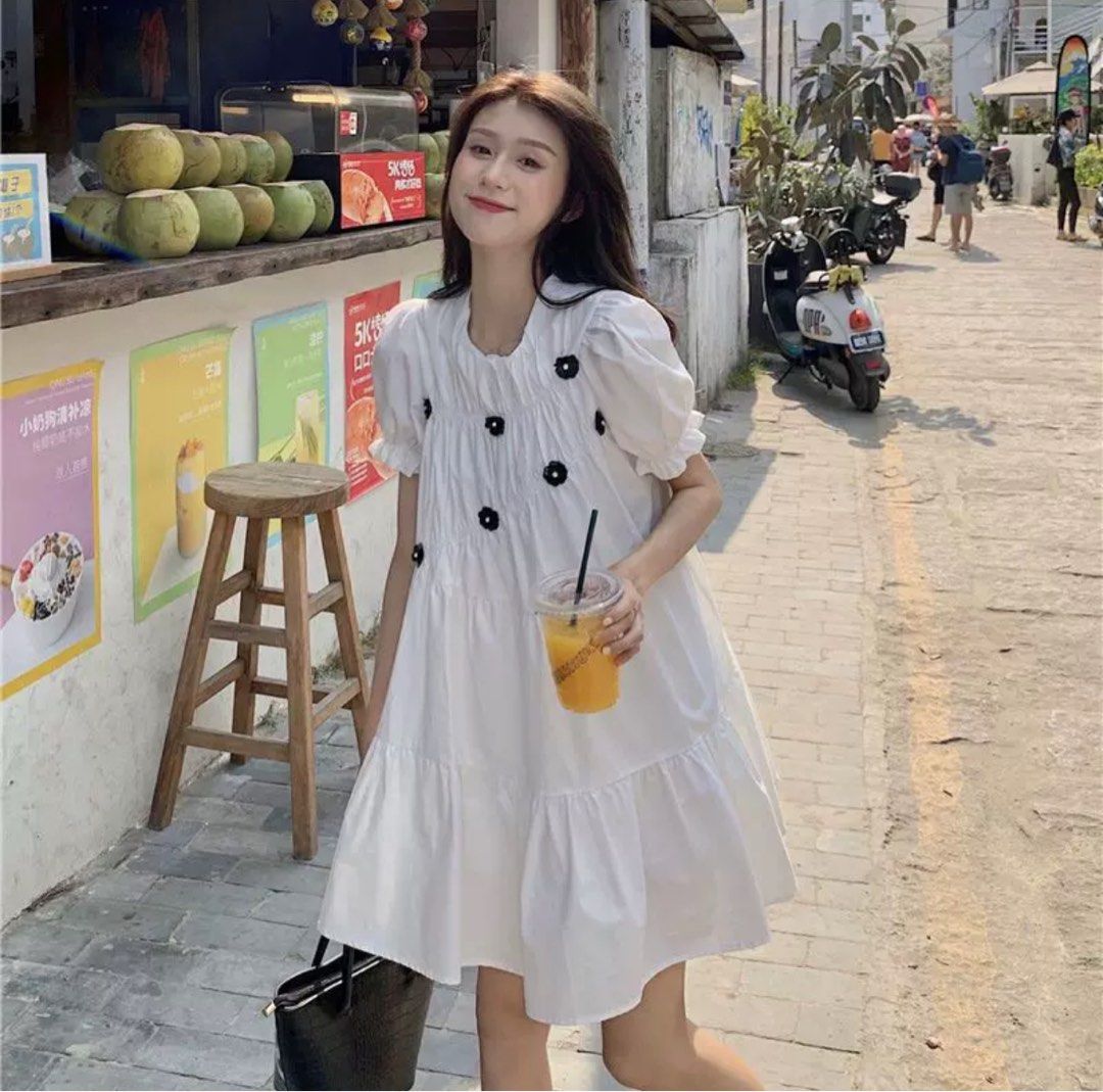 White fluffy dress for girl shop