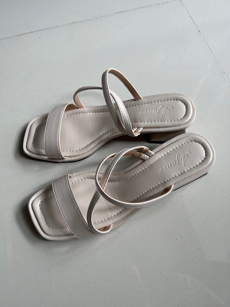 White and shop silver sandals