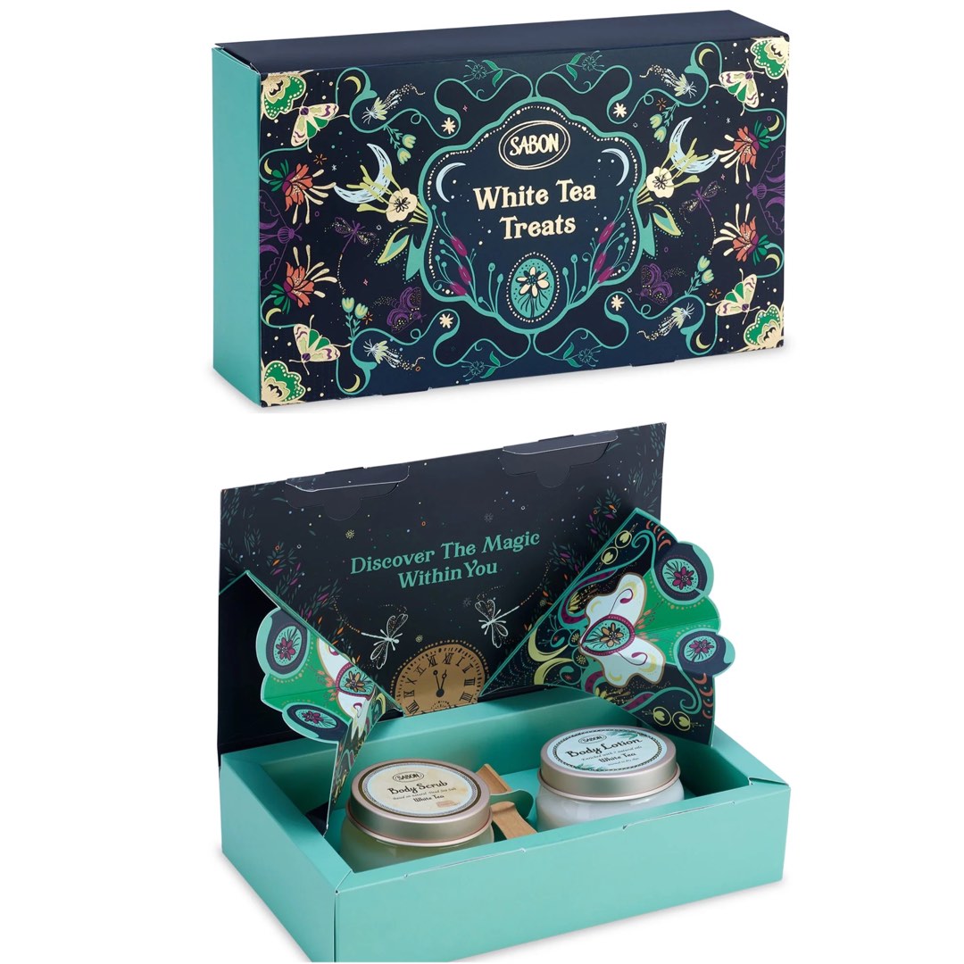White Tea Treats Kit (Body Scrub & Body Lotion) By SABON, Beauty