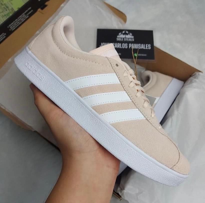 WMNS Adidas VL Court 2.0 Pink White Women s Fashion Footwear