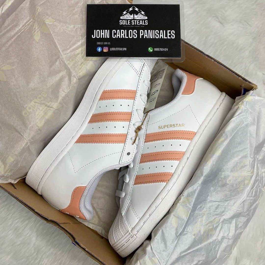 Adidas superstar deals peach stripes