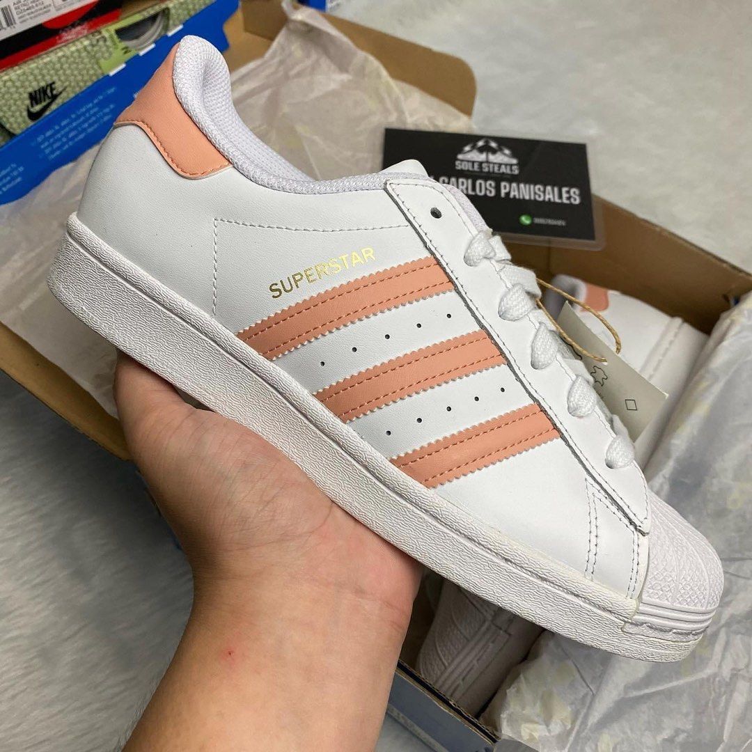 Adidas originals online superstar womens peach
