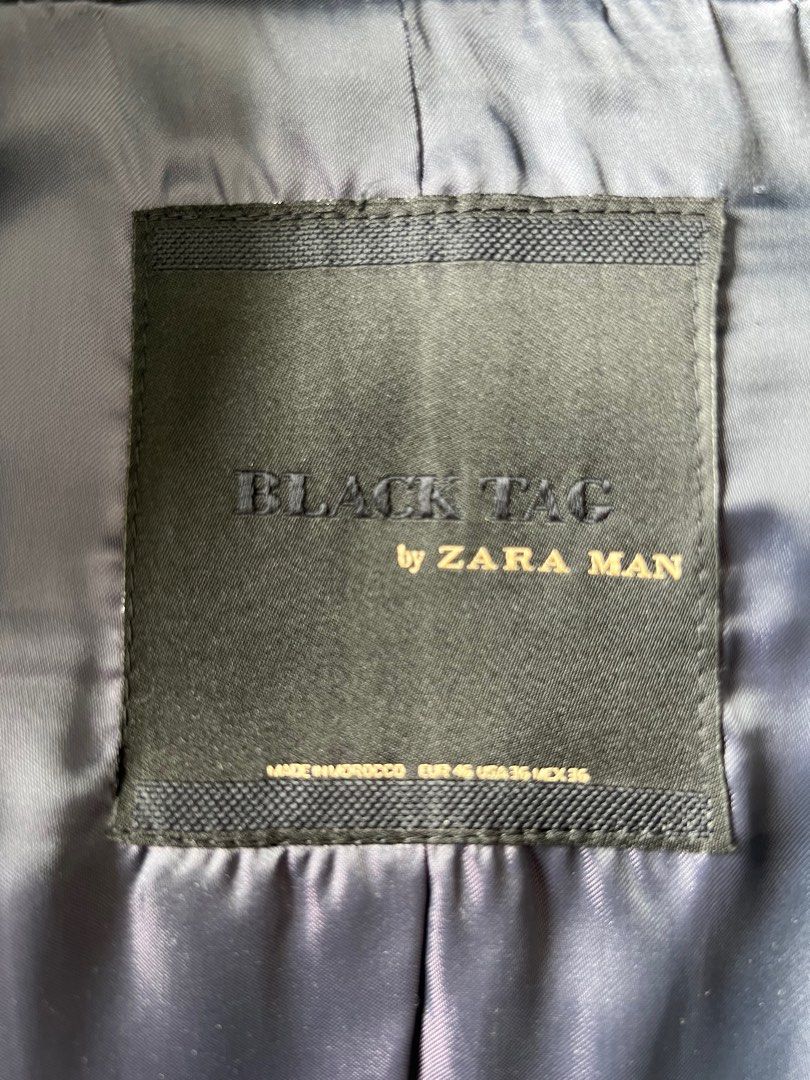 Zara Man Black Tag Slim Fit Black Blazer Size EUR46 USA36 MEX36
