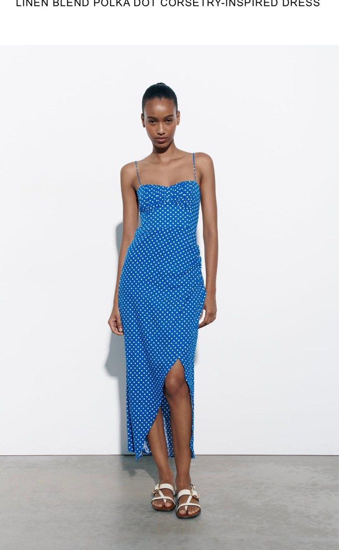 ZARA Blue Floral Maxi Dress Women s Fashion Dresses Sets Dresses on Carousell