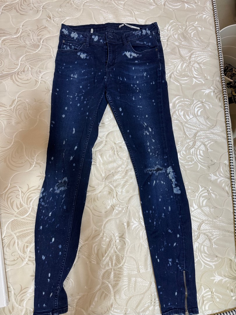Zara paint splattered jeans Women s Fashion Bottoms Jeans