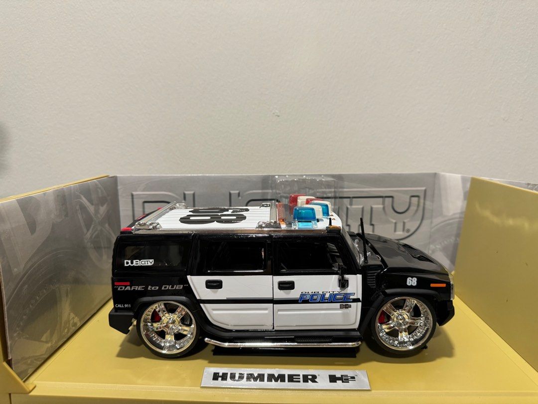 Jada ジャダ　HUMMER ハマー　H2 ポリスカー　1/18 B13 1:18 JADA TOYS HUMMER H2 BLACK GOOD CONDITION | eBay