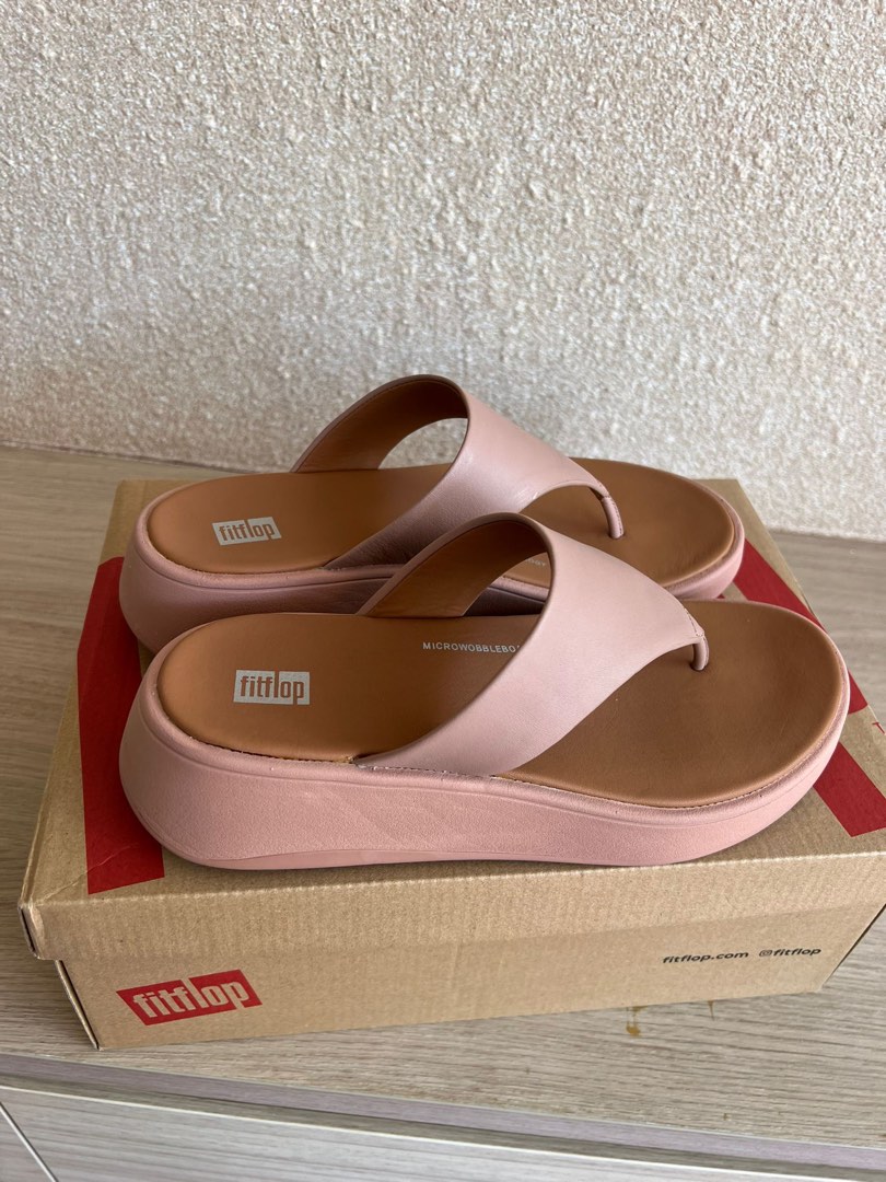 50 OFF FITFLOP F MODE LEATHER FLATFORM TOE POST SANDALS