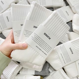 [9770] 黑白灰色粗線條加厚中筒襪  Socks / Stockings64217368432513110