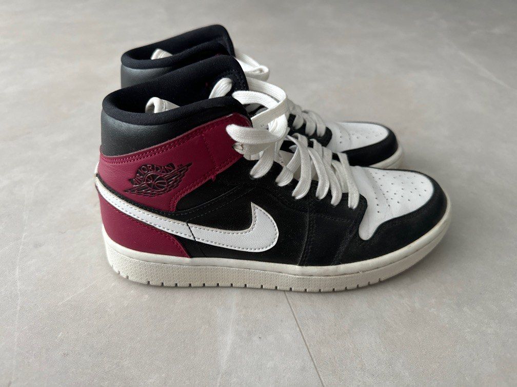 Air jordan 1 mid sales gym red white black