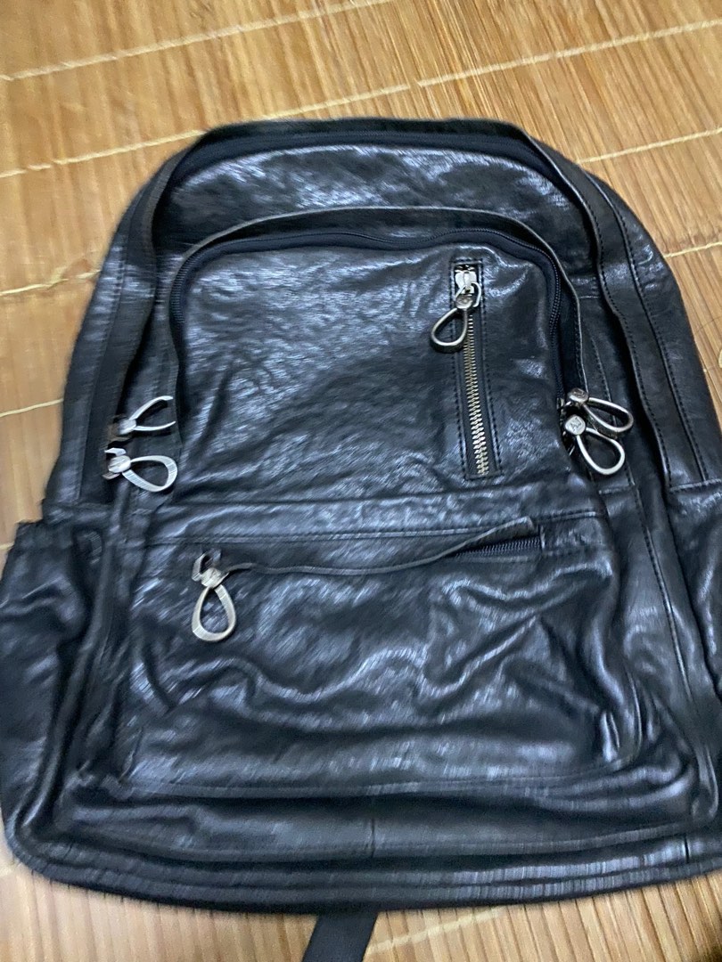 Armani jeans deals leather backpack