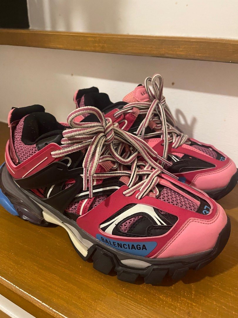 BALENCIAGA Track Trainer Shoes Pink Blue Size 37 Women s