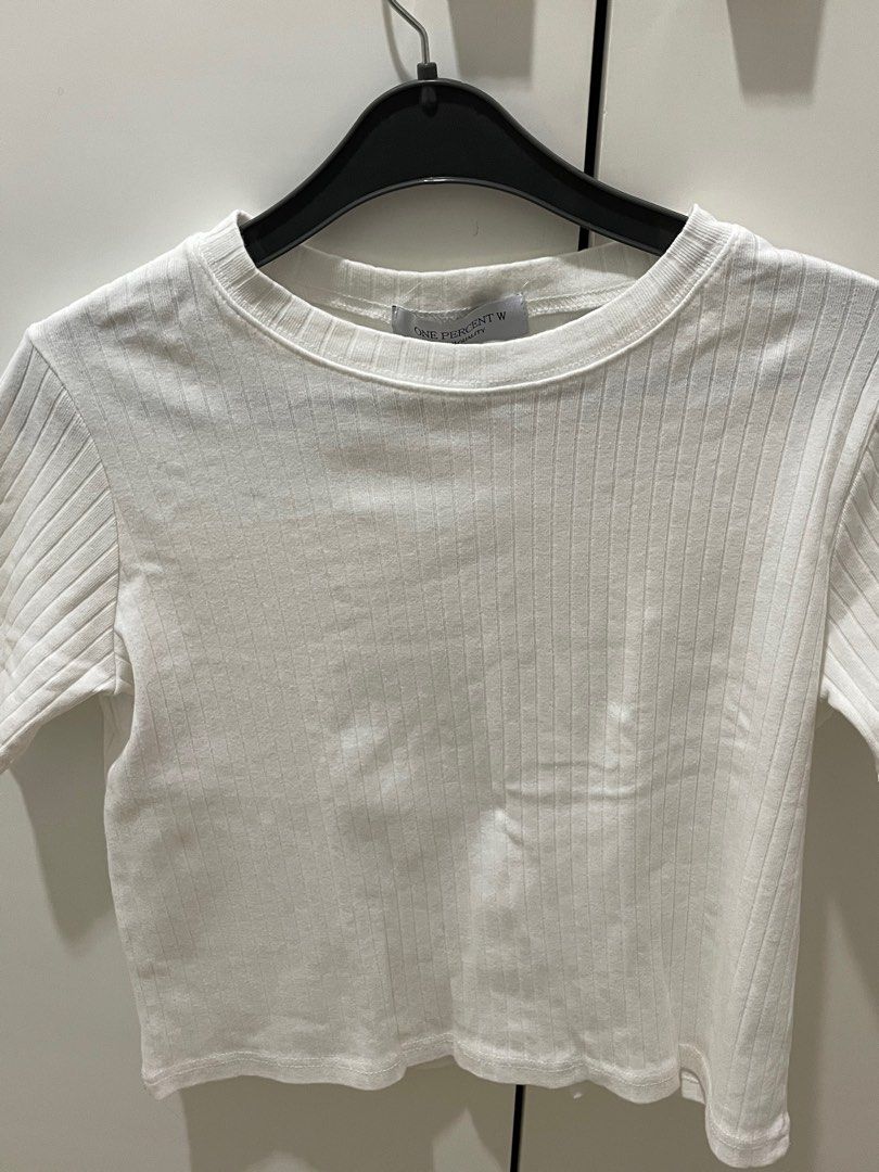 Basic white tee (Category: Shirts) located in Las Pinas. Submitted by preloved_ven (Listing ID 1273534363, Image 2). Description: -no flaw -free size -s-m.
