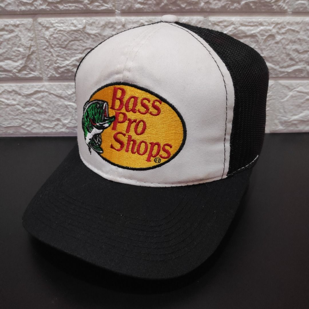 BASS PRO SHOPS Fishing Trucker Snapback Cap Black, Men's Fashion