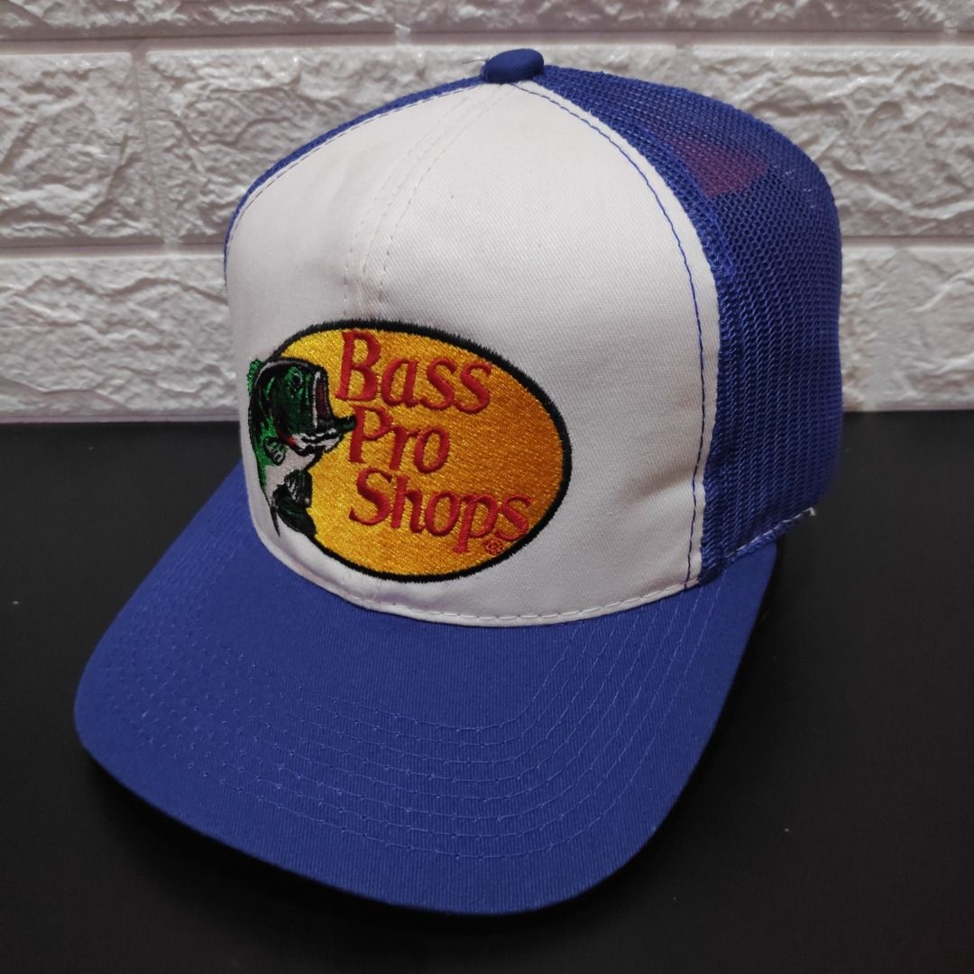 BASS PRO SHOPS Fishing Trucker Snapback Cap Blue, Men's Fashion