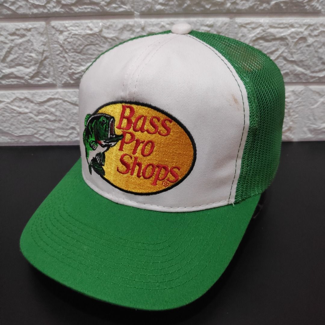 BASS PRO SHOPS Fishing Trucker Snapback Cap Green, Men's Fashion