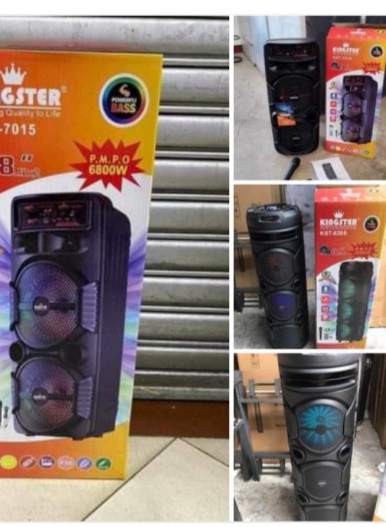 Bluetooth Speaker with Mic (Category: Soundbars, Speakers & Amplifiers) located in Manila. Submitted by redonlineshop (Listing ID 1273401537, Image 1). Description: Bluetooth Speaker with Mic Kingster 7015 ₱1300 Kingster 8303 ₱2600 ON HAND BRAND NEW Mode of Payment: Gcash,COD Same day delivery + Delivery Fee.