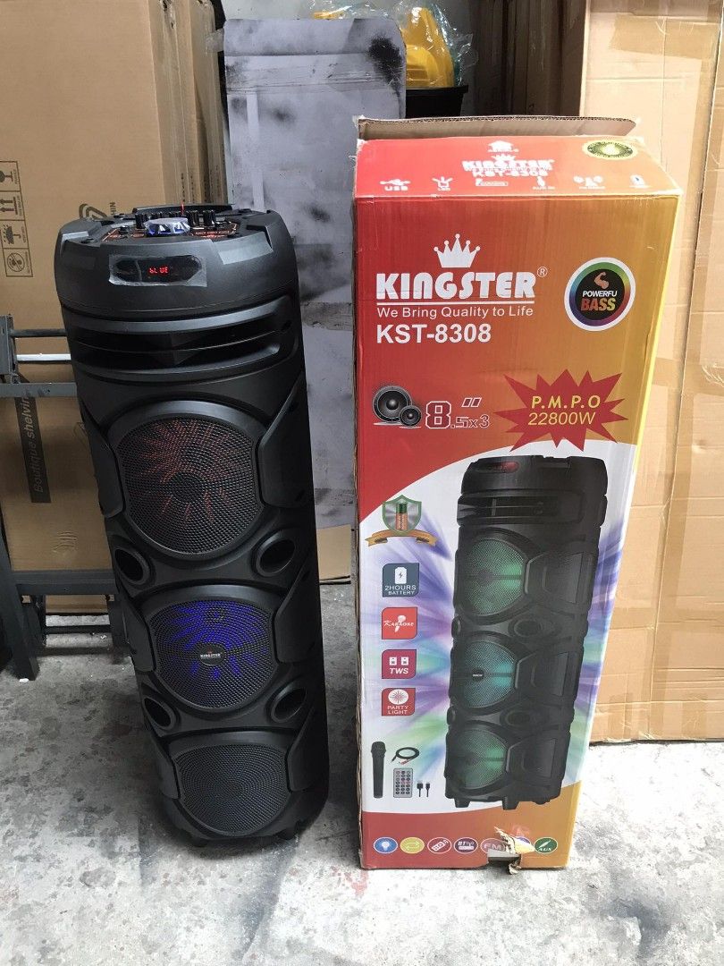 Bluetooth Speaker with Mic (Category: Soundbars, Speakers & Amplifiers) located in Manila. Submitted by redonlineshop (Listing ID 1273401537, Image 3). Description: Bluetooth Speaker with Mic Kingster 7015 ₱1300 Kingster 8303 ₱2600 ON HAND BRAND NEW Mode of Payment: Gcash,COD Same day delivery + Delivery Fee.